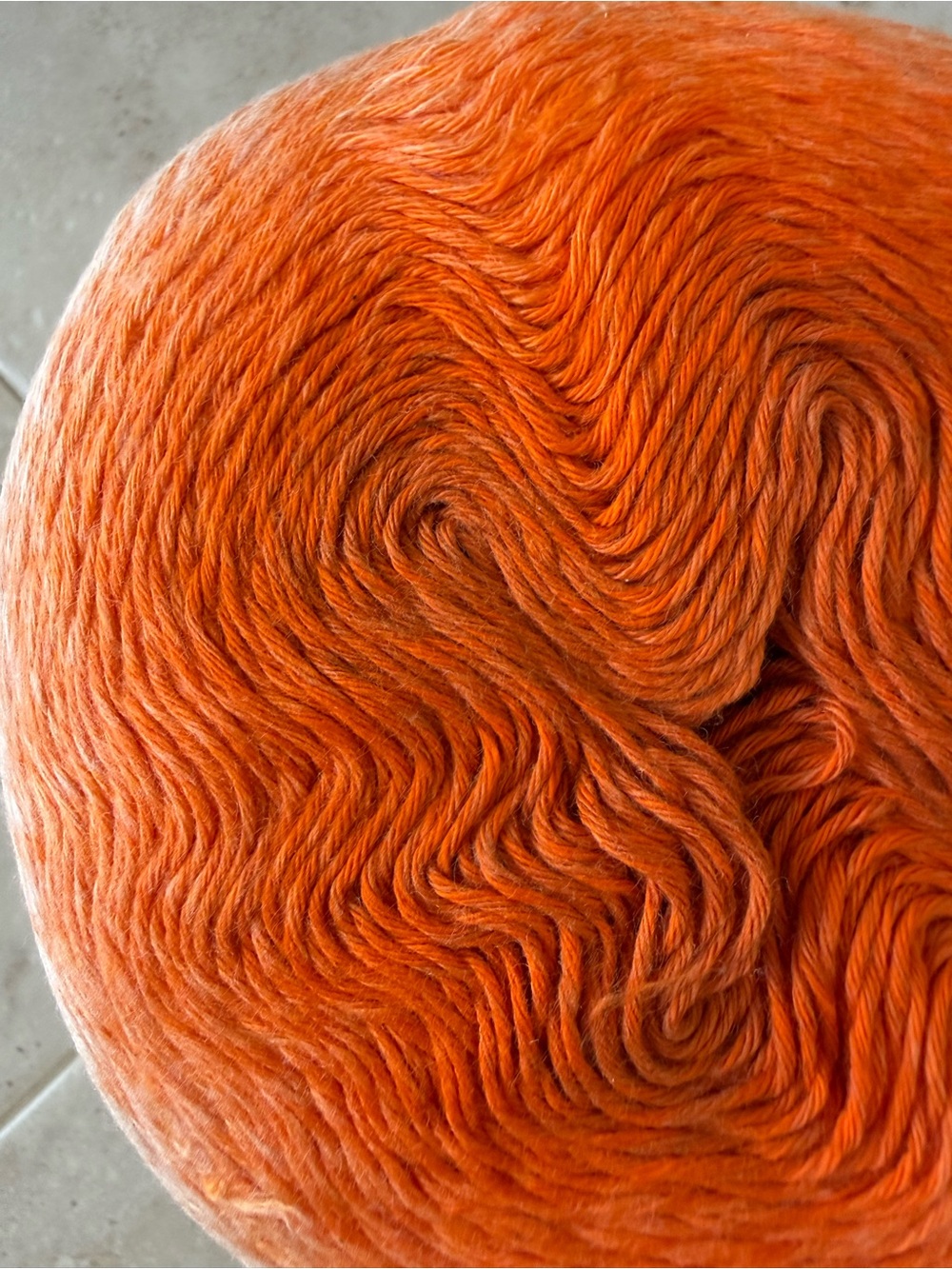 Hand-Dyed Orange Ombre Yarn Cake for Home Projects - Picture 6 of 7